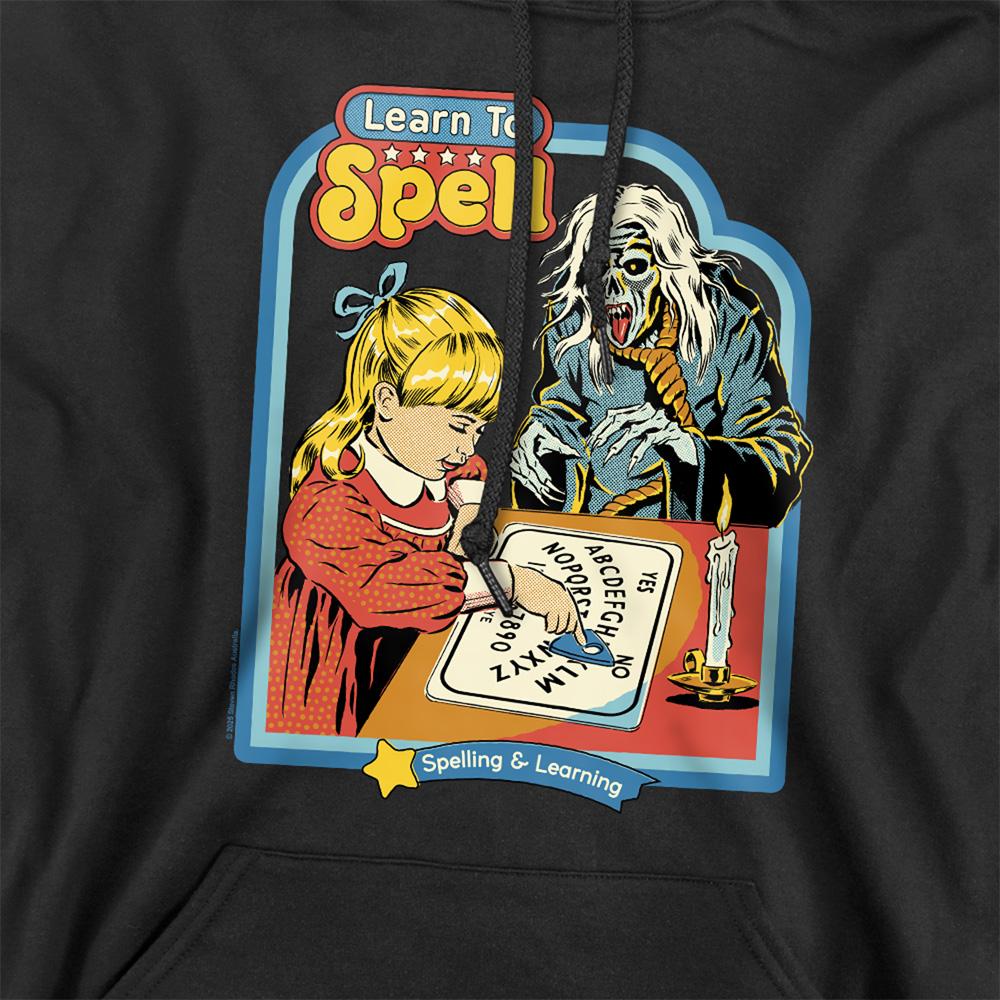 Black - Side - Steven Rhodes Unisex Adult Learn To Spell Hoodie