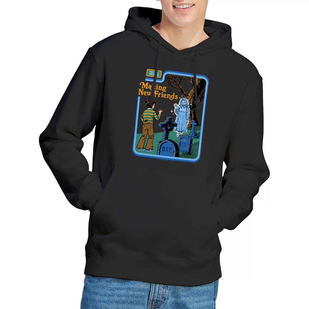Black - Back - Steven Rhodes Unisex Adult Making New Friends Hoodie