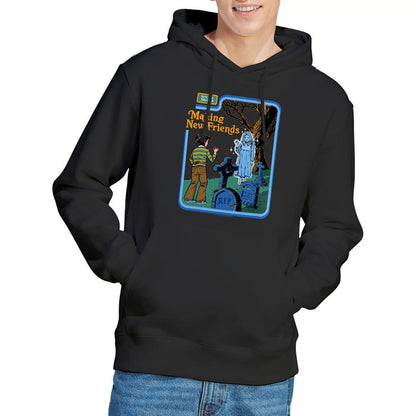 Black - Back - Steven Rhodes Unisex Adult Making New Friends Hoodie