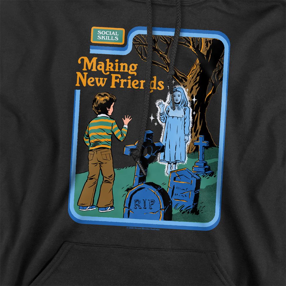 Black - Side - Steven Rhodes Unisex Adult Making New Friends Hoodie