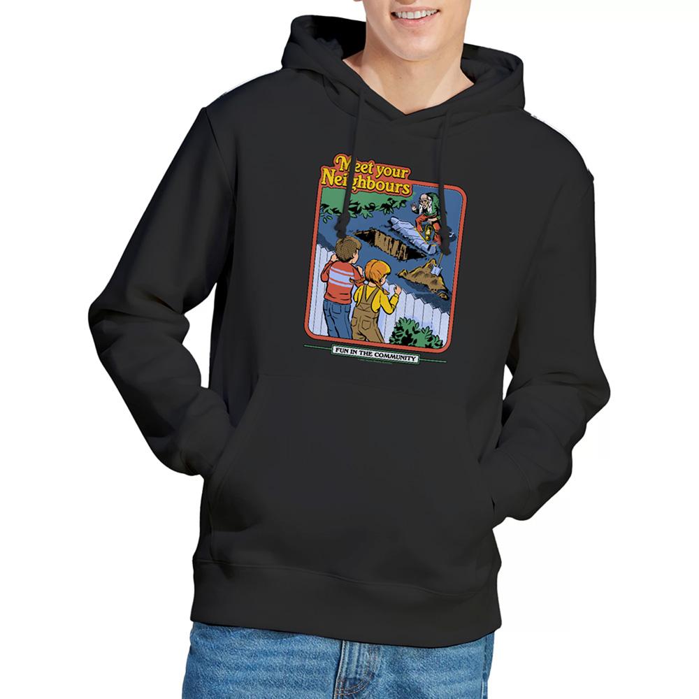 Black - Back - Steven Rhodes Unisex Adult Meet Your Neighbours Hoodie