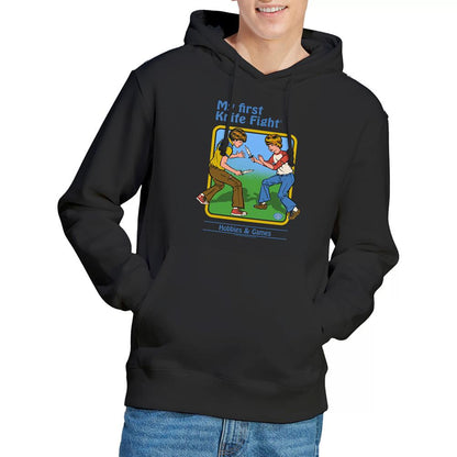Black - Back - Steven Rhodes Unisex Adult My First Knife Fight Hoodie