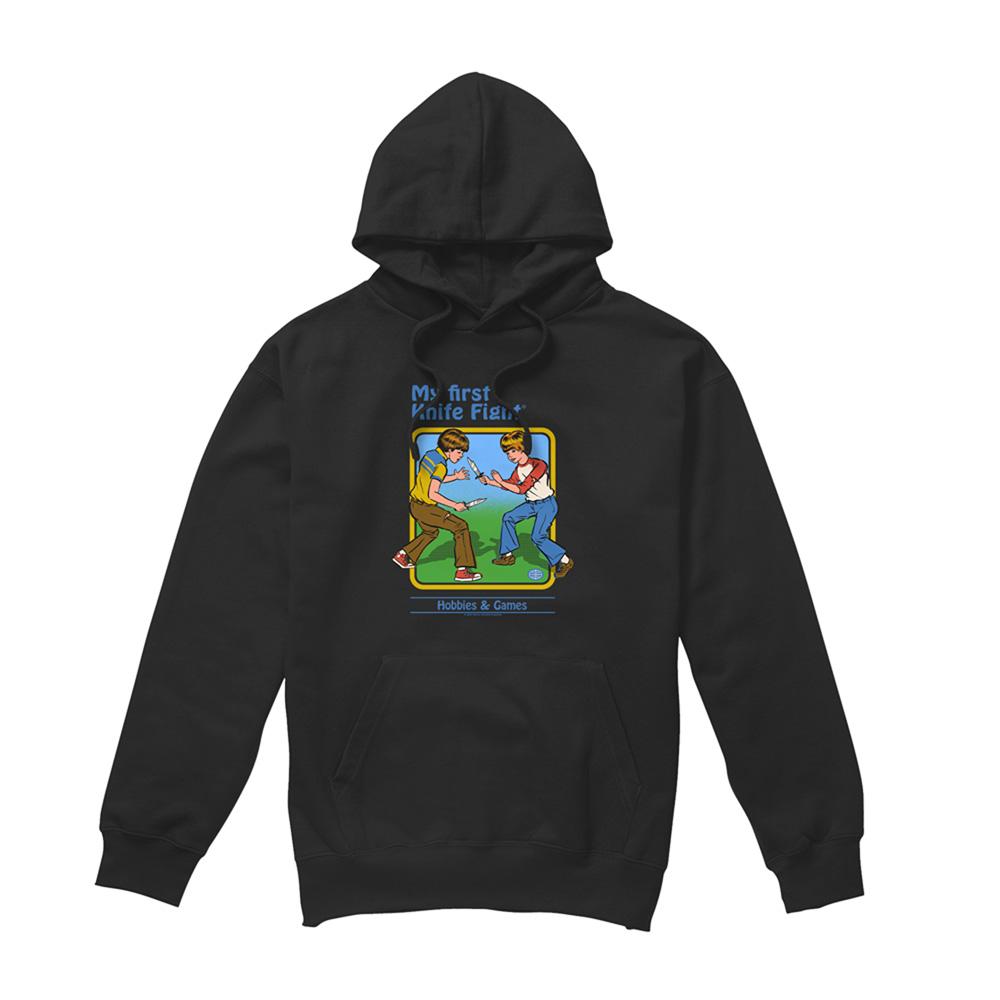 Black - Front - Steven Rhodes Unisex Adult My First Knife Fight Hoodie