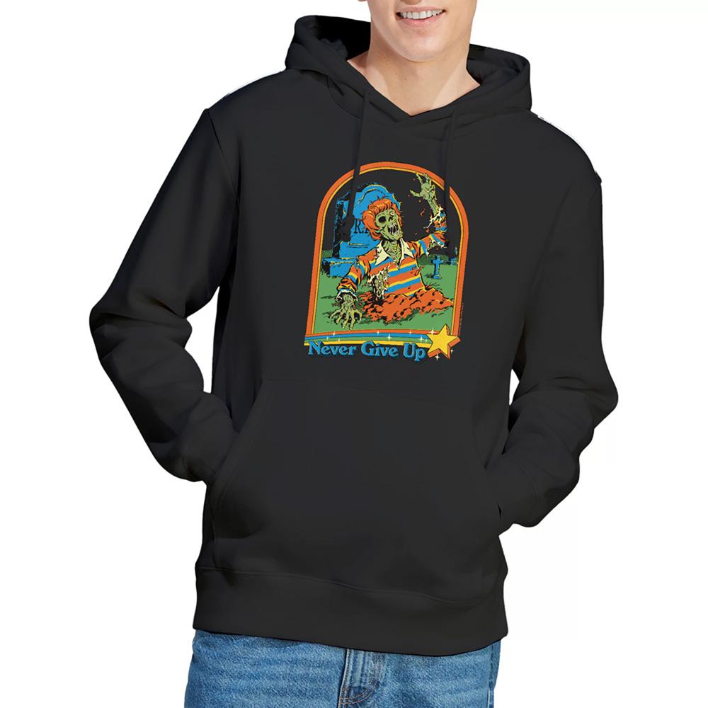 Black - Back - Steven Rhodes Unisex Adult Never Give Up Hoodie
