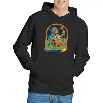 Black - Back - Steven Rhodes Unisex Adult Never Give Up Hoodie