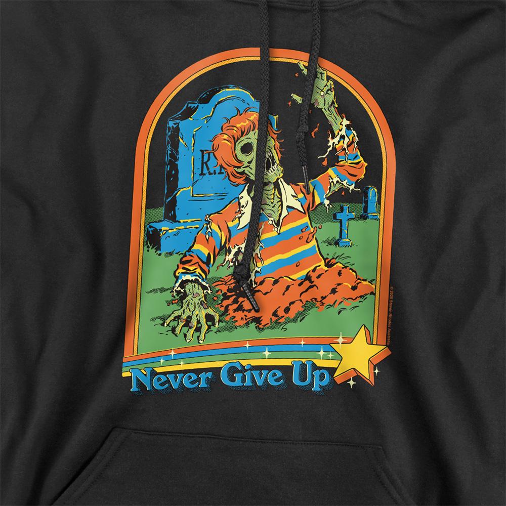 Black - Side - Steven Rhodes Unisex Adult Never Give Up Hoodie