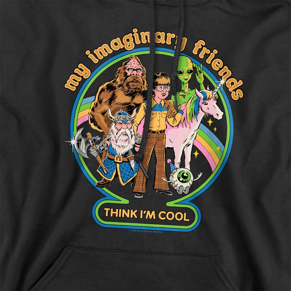 Black - Side - Steven Rhodes Unisex Adult My Imaginary Friends Hoodie