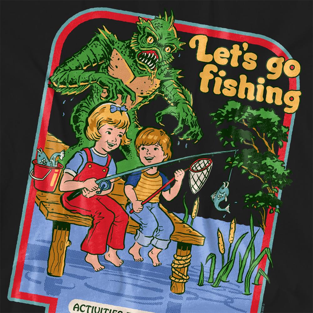 Black - Side - Steven Rhodes Womens-Ladies Let´s Go Fishing T-Shirt