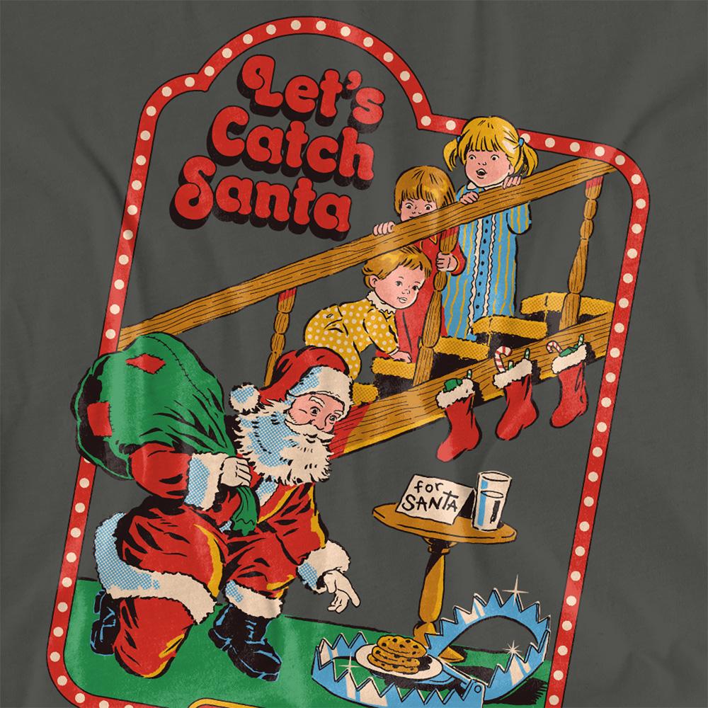 Black - Side - Steven Rhodes Womens-Ladies Let´s Catch Santa T-Shirt