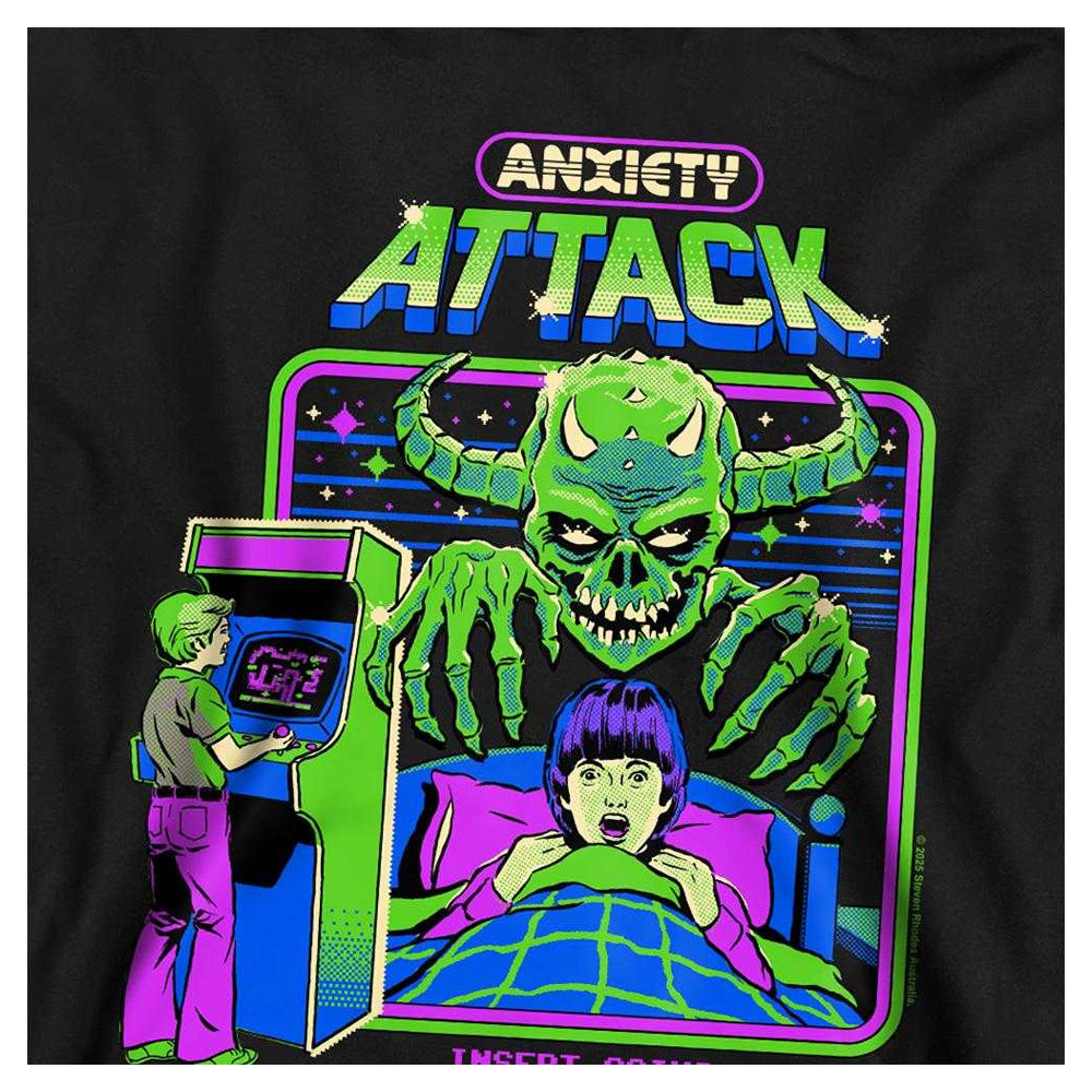 Black - Side - Steven Rhodes Childrens-Kids Anxiety Attack Hoodie
