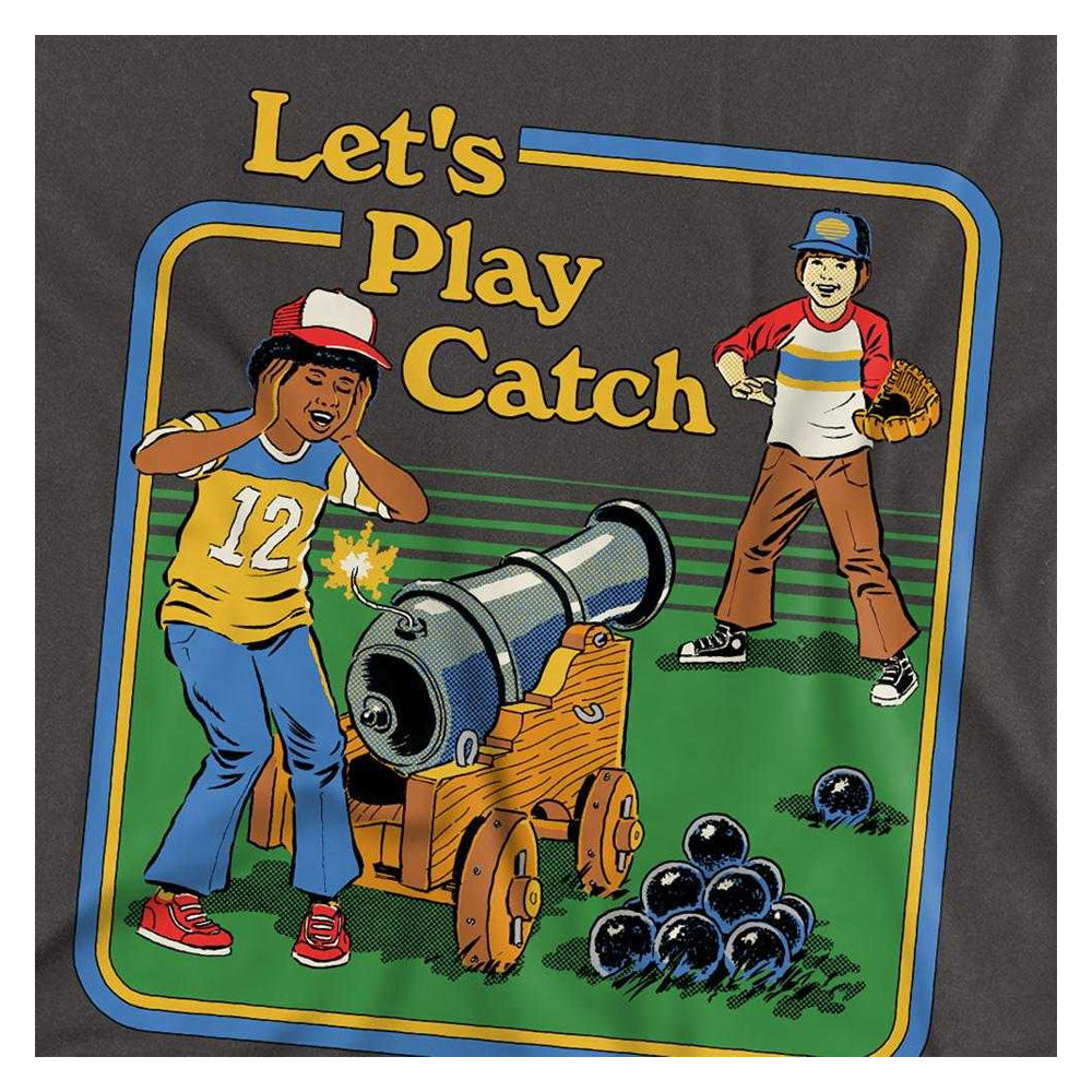 Black - Side - Steven Rhodes Unisex Adult Let´s Play Catch Long-Sleeved T-Shirt