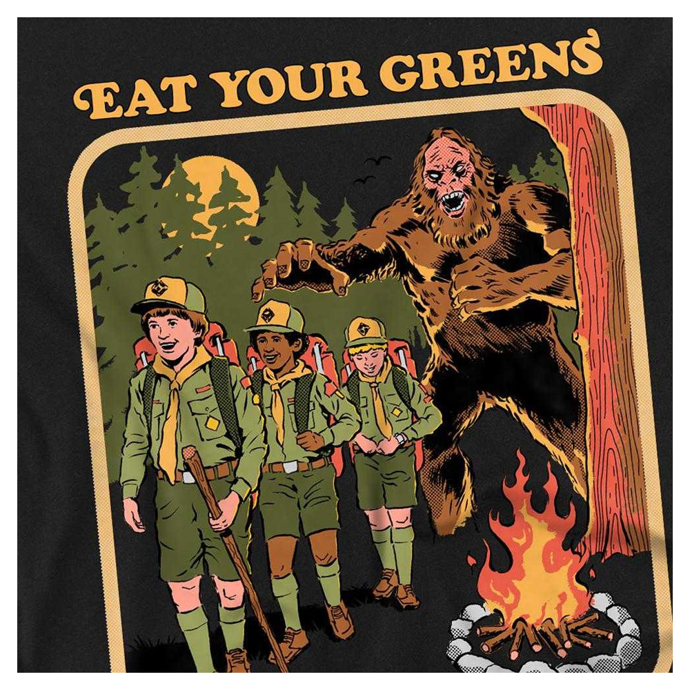 Black - Side - Steven Rhodes Unisex Adult Eat Your Greens Long-Sleeved T-Shirt