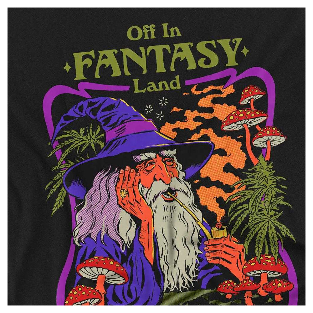 Black - Side - Steven Rhodes Unisex Adult Off In Fantasy Land Long-Sleeved T-Shirt