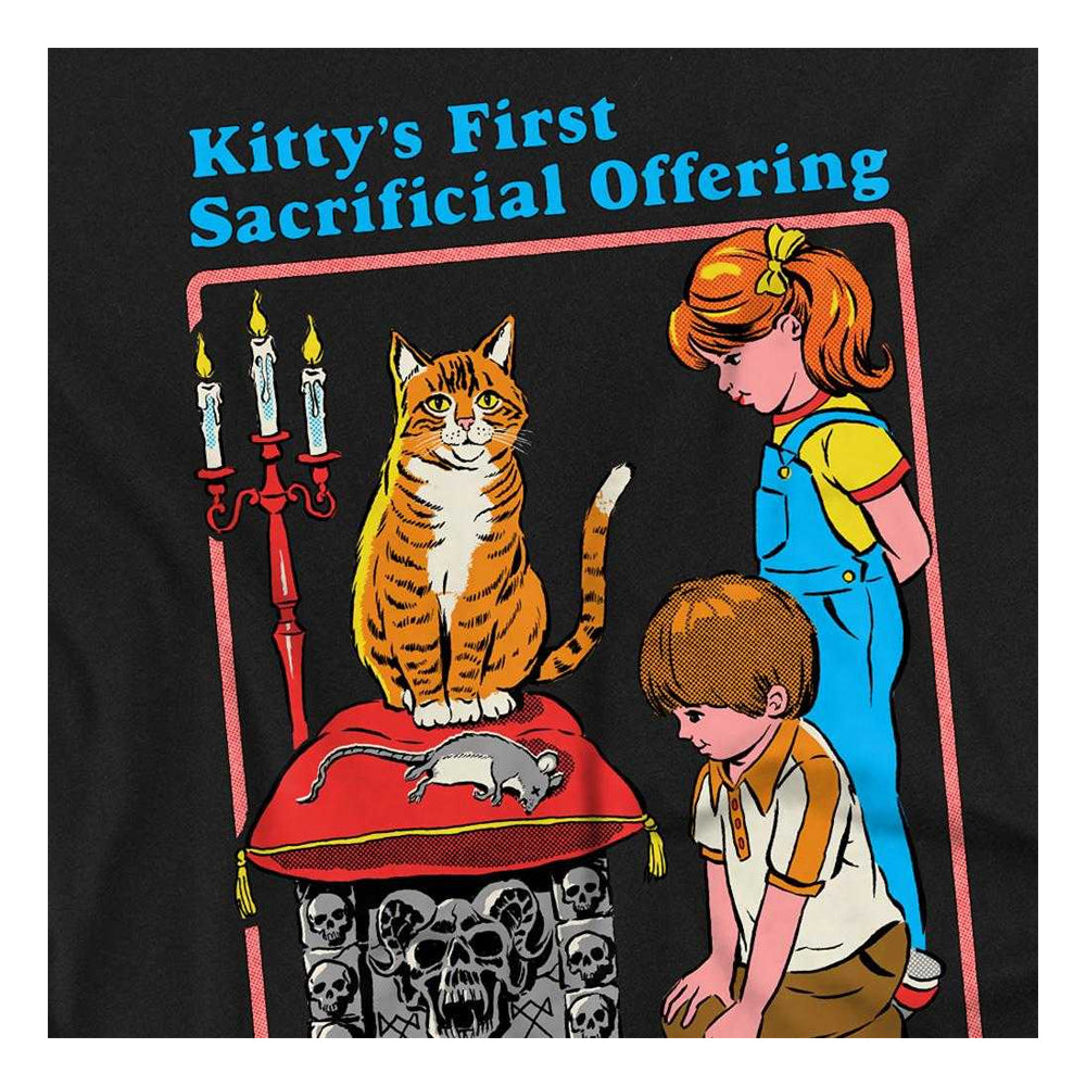 Black - Side - Steven Rhodes Unisex Adult Kitty´s First Sacrificial Offering Long-Sleeved T-Shirt