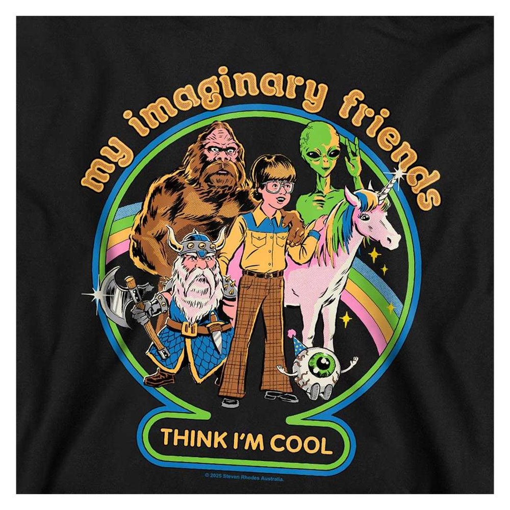 Black - Side - Steven Rhodes Childrens-Kids My Imaginary Friends Hoodie