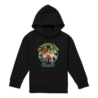 Black - Front - Steven Rhodes Childrens-Kids My Imaginary Friends Hoodie