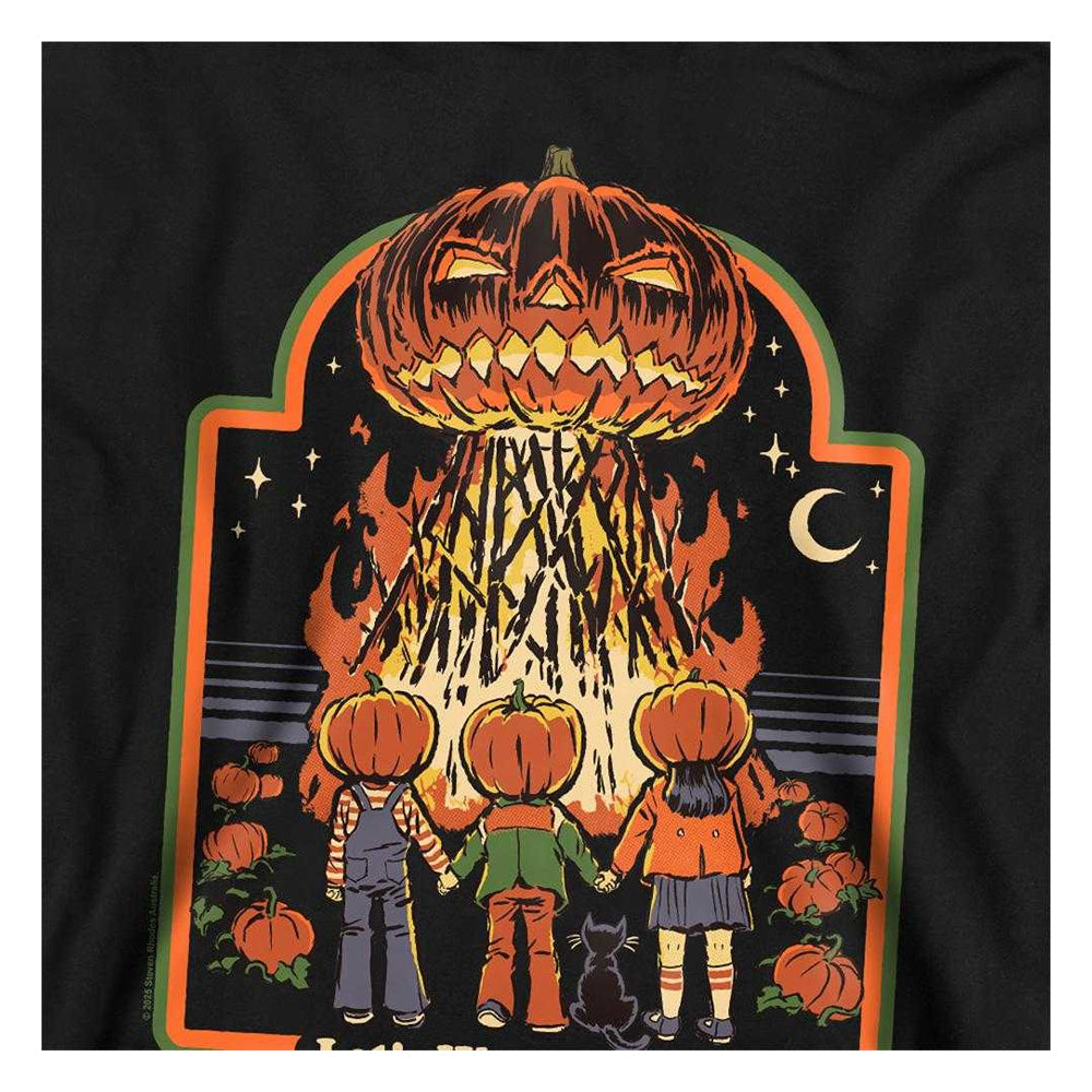 Black - Side - Steven Rhodes Childrens-Kids Pumpkin Master Hoodie