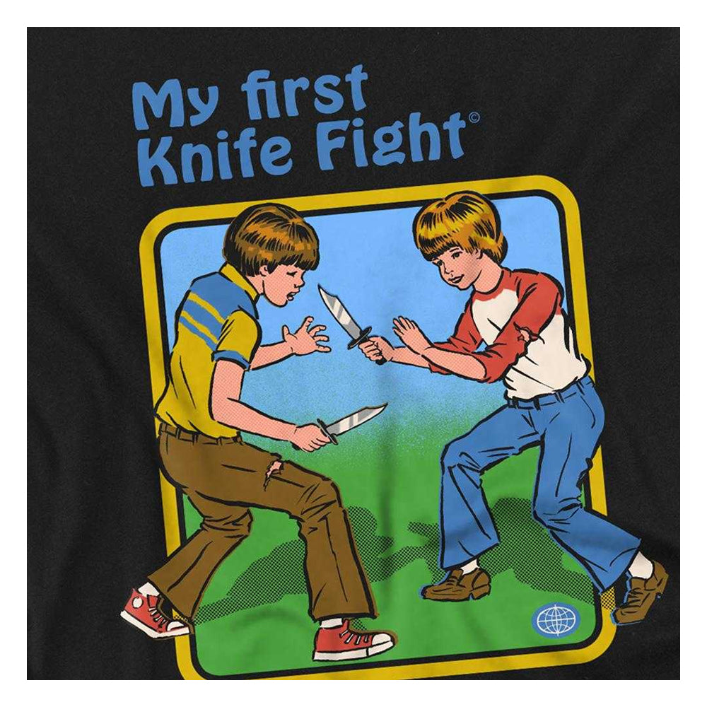 Black - Side - Steven Rhodes Unisex Adult My First Knife Fight Long-Sleeved T-Shirt
