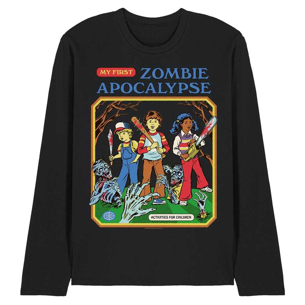 Black - Front - Steven Rhodes Unisex Adult My First Zombie Apocalypse Long-Sleeved T-Shirt