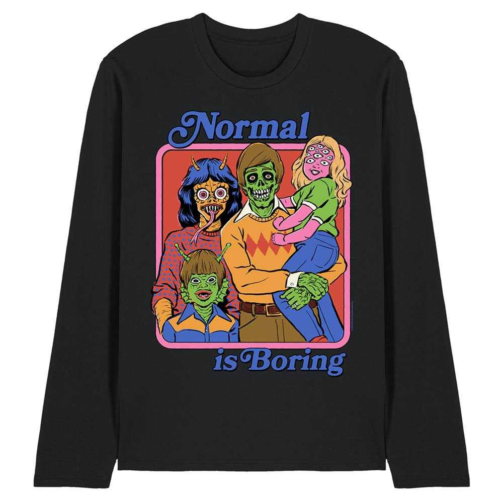 Black - Front - Steven Rhodes Unisex Adult Normal Is Boring Long-Sleeved T-Shirt