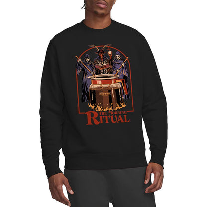 Black - Back - Steven Rhodes Unisex Adult The Morning Ritual Sweatshirt