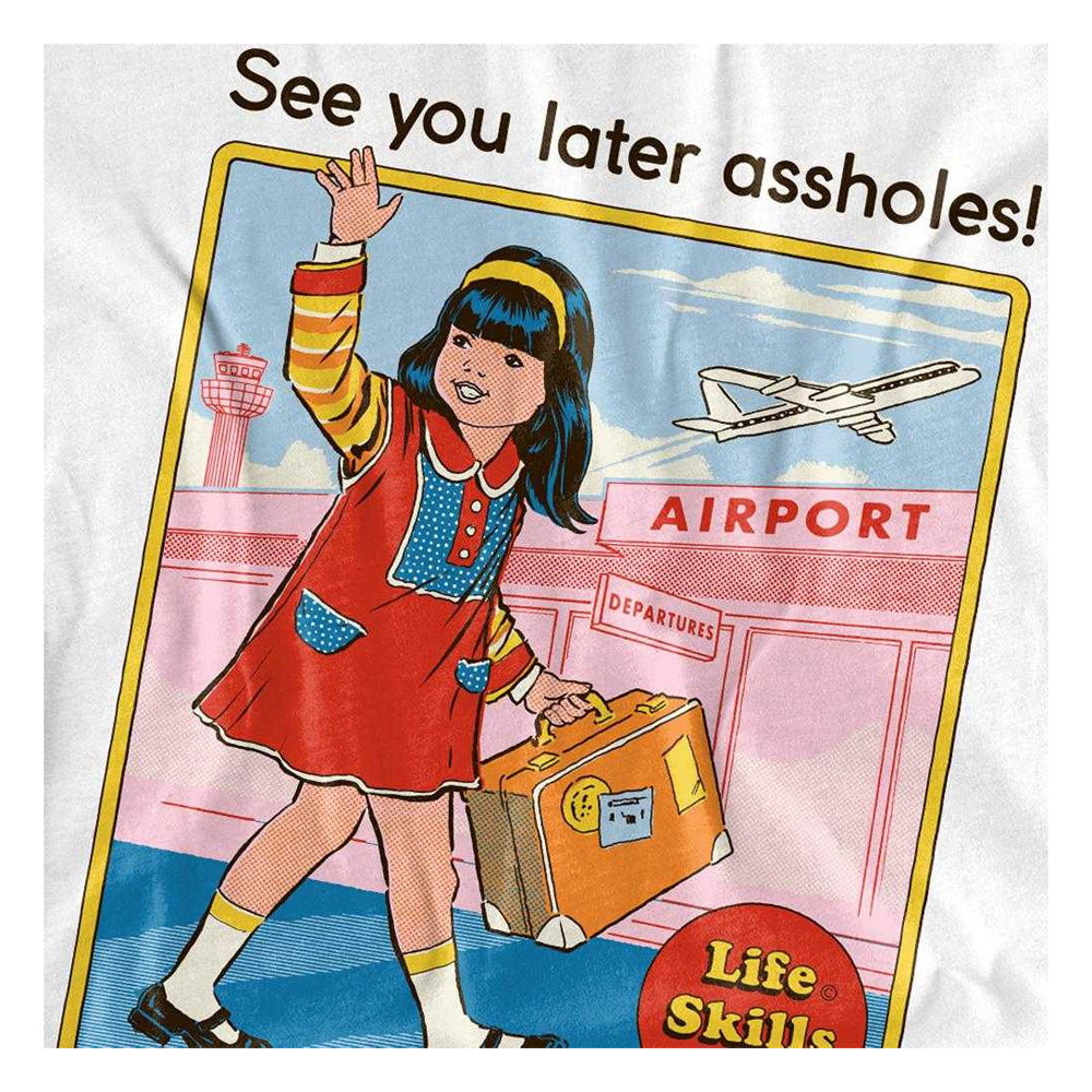 White - Side - Steven Rhodes Unisex Adult See You Later Assholes Long-Sleeved T-Shirt