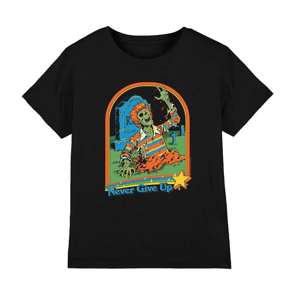 Black - Front - Steven Rhodes Childrens-Kids Never Give Up T-Shirt