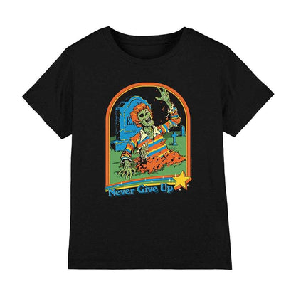 Black - Front - Steven Rhodes Childrens-Kids Never Give Up T-Shirt