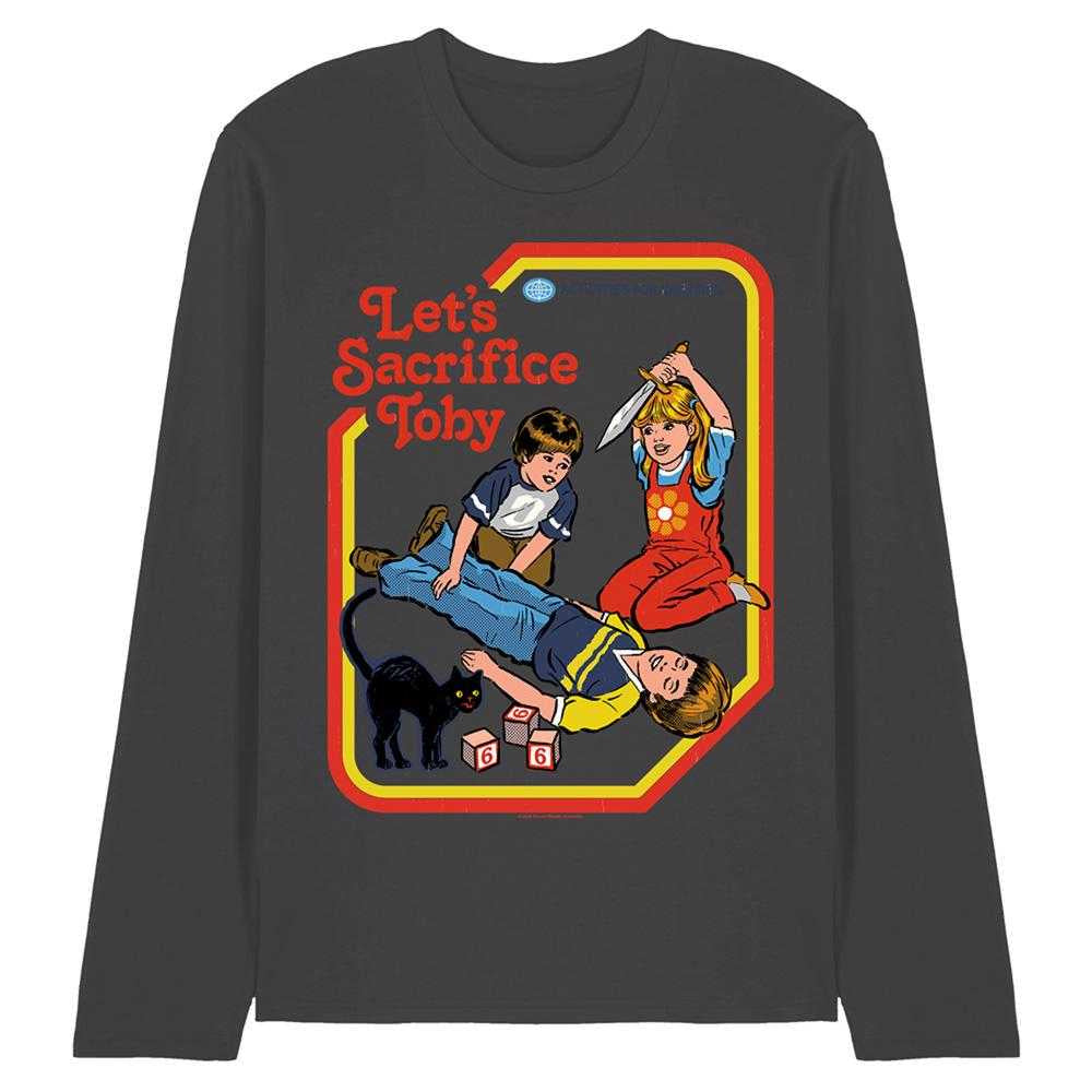 Charcoal - Front - Steven Rhodes Unisex Adult Let´s Sacrifice Toby Long-Sleeved T-Shirt