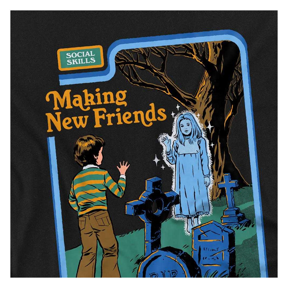 Black - Side - Steven Rhodes Childrens-Kids Making New Friends T-Shirt