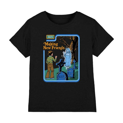 Black - Front - Steven Rhodes Childrens-Kids Making New Friends T-Shirt