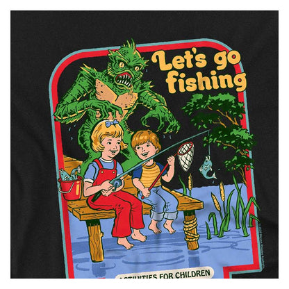 Black - Side - Steven Rhodes Childrens-Kids Let´s Go Fishing T-Shirt