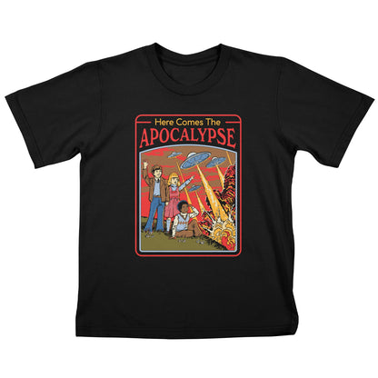 Black - Front - Steven Rhodes Childrens-Kids Here Comes The Apocalypse T-Shirt