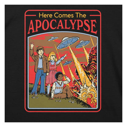 Black - Side - Steven Rhodes Childrens-Kids Here Comes The Apocalypse T-Shirt