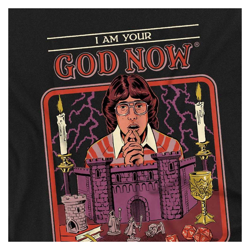 Black - Side - Steven Rhodes Childrens-Kids I Am Your God Now T-Shirt