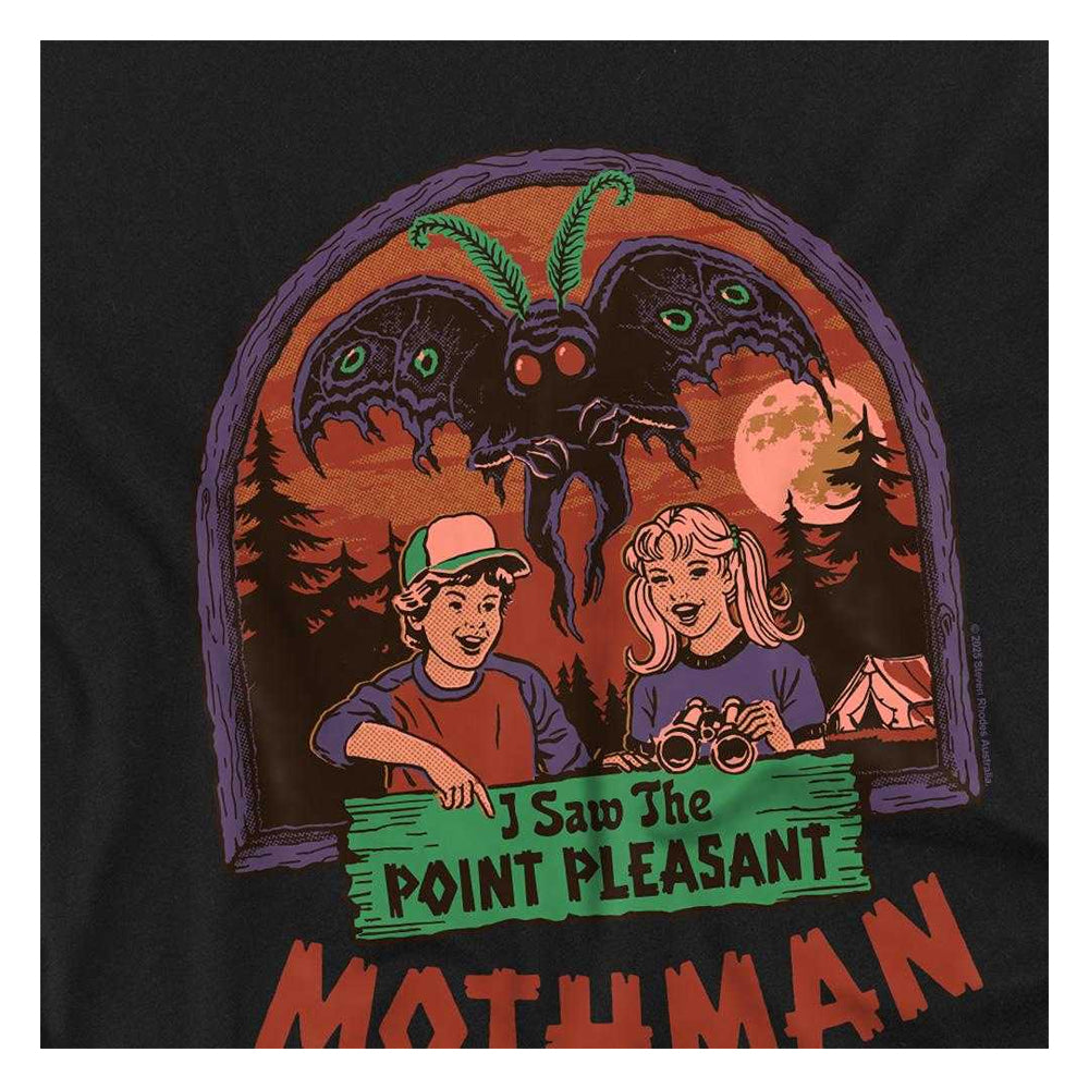 Black - Side - Steven Rhodes Childrens-Kids I Saw The Mothman T-Shirt