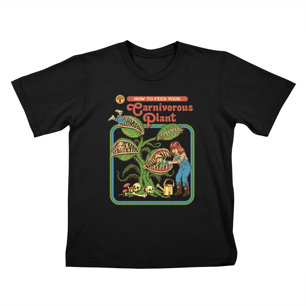 Black - Front - Steven Rhodes Childrens-Kids Carnivorous Plant T-Shirt