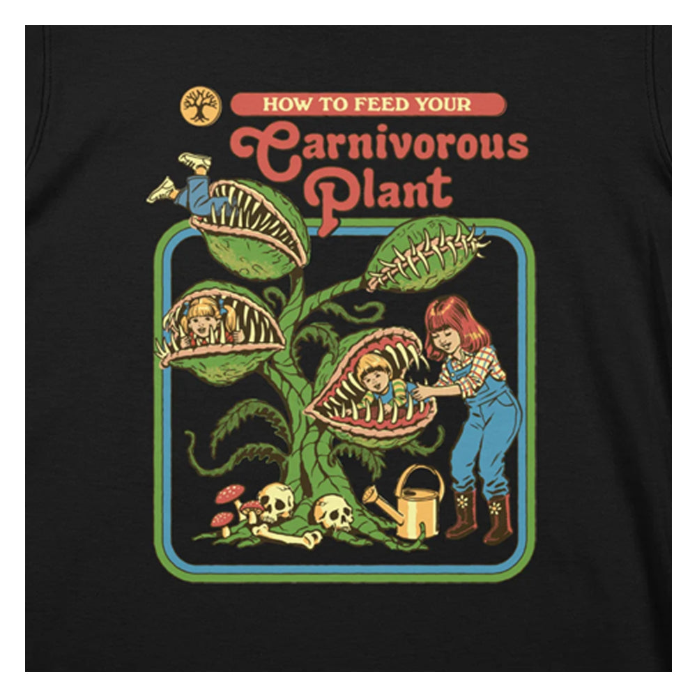 Black - Side - Steven Rhodes Childrens-Kids Carnivorous Plant T-Shirt