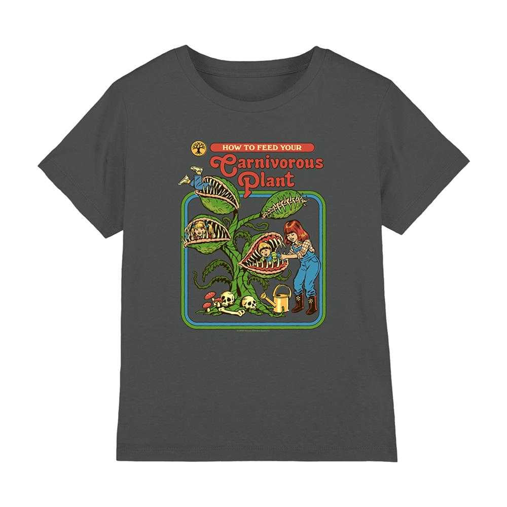 Charcoal - Front - Steven Rhodes Childrens-Kids Carnivorous Plant T-Shirt