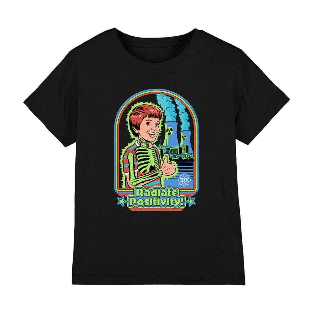 Black - Front - Steven Rhodes Childrens-Kids Radiate Positivity T-Shirt