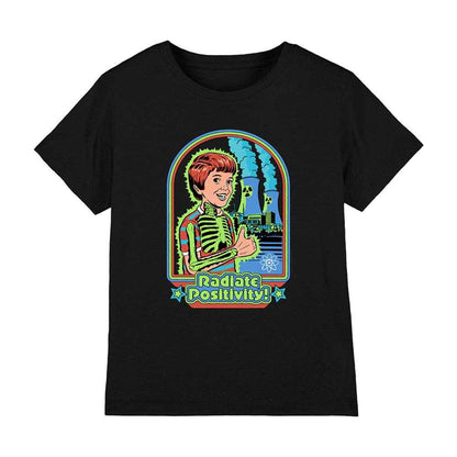 Black - Front - Steven Rhodes Childrens-Kids Radiate Positivity T-Shirt