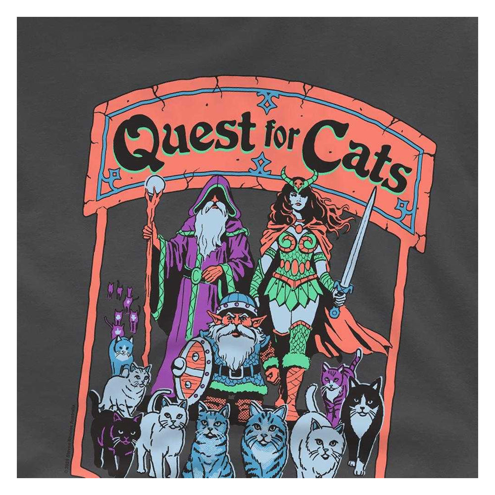 Charcoal - Side - Steven Rhodes Childrens-Kids Quest For Cats T-Shirt
