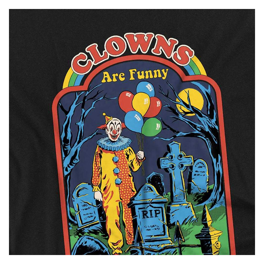 Black - Side - Steven Rhodes Childrens-Kids Clowns Are Funny T-Shirt