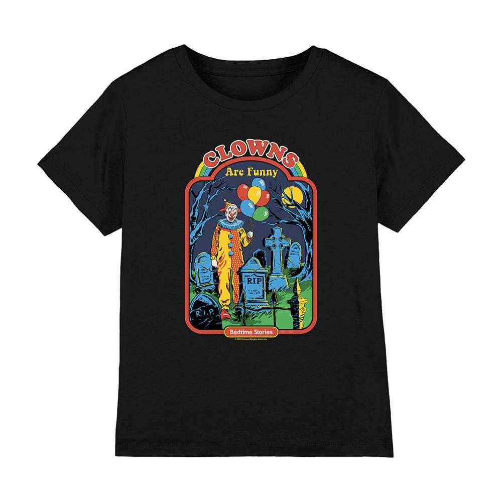 Black - Front - Steven Rhodes Childrens-Kids Clowns Are Funny T-Shirt
