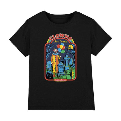 Black - Front - Steven Rhodes Childrens-Kids Clowns Are Funny T-Shirt