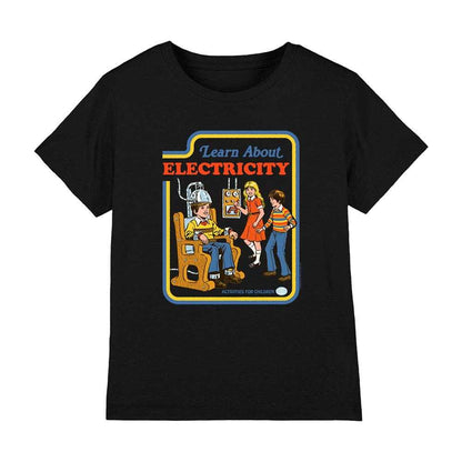 Black - Front - Steven Rhodes Childrens-Kids Learn About Electricity T-Shirt