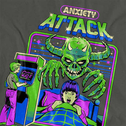Black - Side - Steven Rhodes Womens-Ladies Anxiety Attack T-Shirt