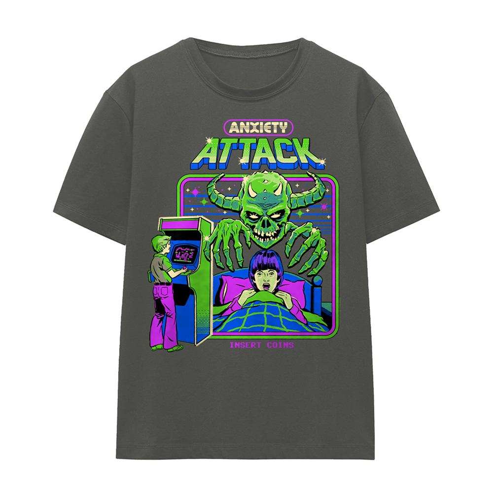 Black - Front - Steven Rhodes Womens-Ladies Anxiety Attack T-Shirt