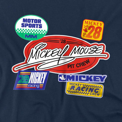 Navy - Side - Disney Childrens-Kids Mickey Mouse Badge T-Shirt