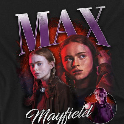 Black - Back - Stranger Things Unisex Adult Max Homage Long-Sleeved T-Shirt